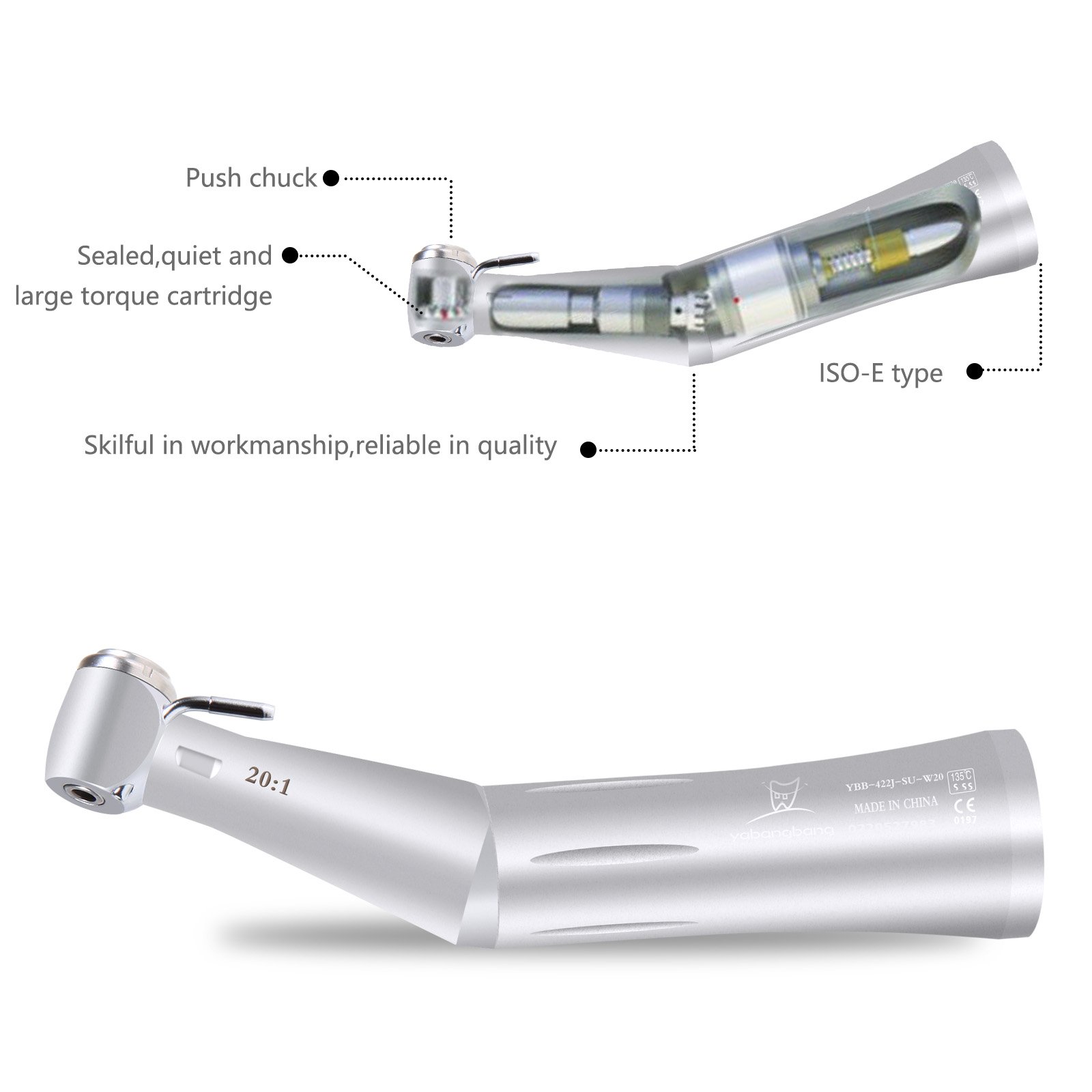 MAX SG20 Push Button 20:1 contra angle External water spray Low Speed NS K dental handpiece