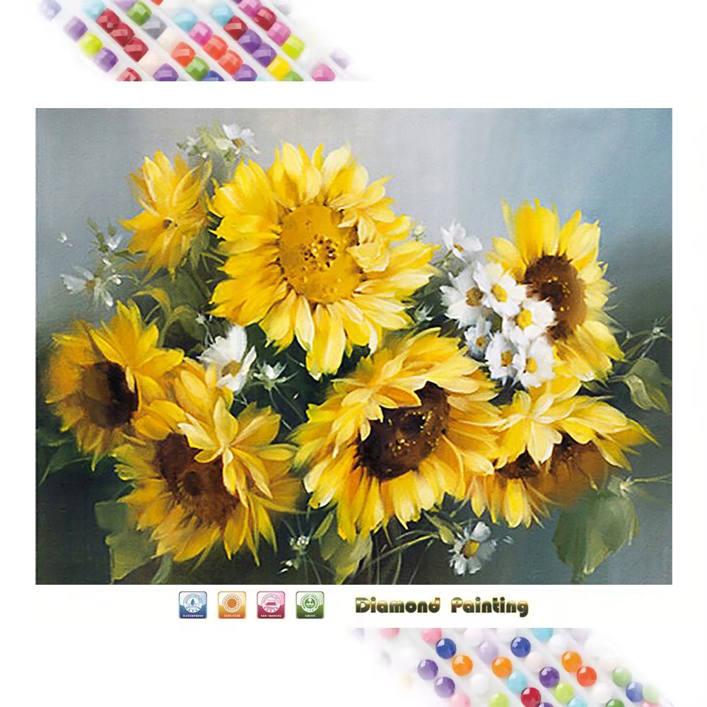Flower Diamond Art Paint Sunflower 5D Diamond Painting DIY Full Drill Wall Art Fashion Home Decor Custom Own Picture Wholesale