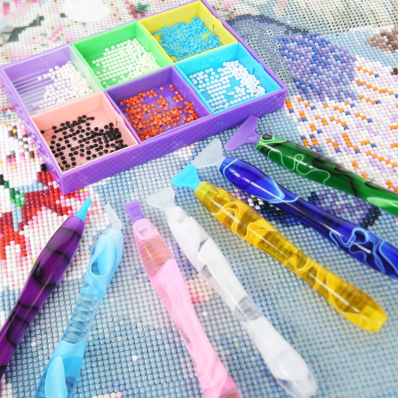 New Style 5d Diamond Painting Pen Resin Diamond Painting Pen Holder Point Drill Tool Accessories Pen Tips