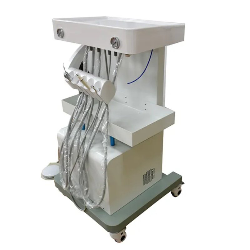 Mobile Dental Turbine Unit Dental Treatment Trolley Clinic Turbine Silent Portable Electric with air Pump