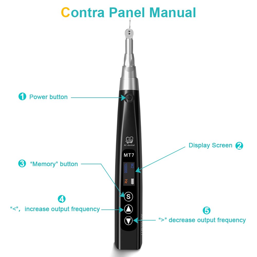 Dental Electric Orthodontics Handpiece IPR System Motor Vertical Reciprocating Contra Angle Can 360° Rotation EVA Tips EVA-MT7