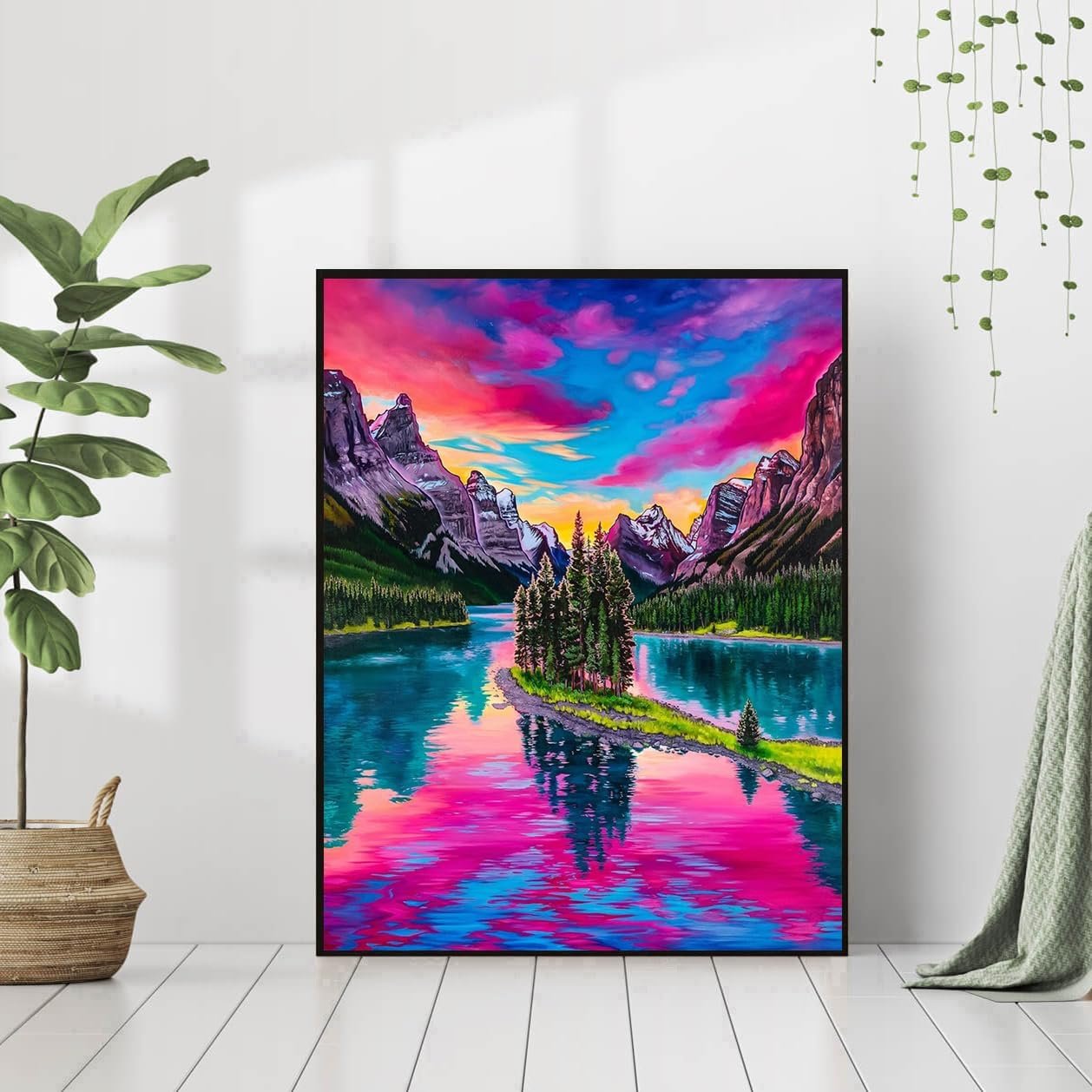 5D Adult Diamond Painting Set DIY Mountain and Lake Beautiful Scenery Diamond Painting Home paintings and wall Decoration Gift