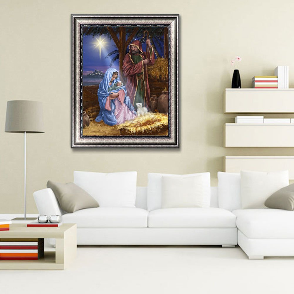 5d Diy Diamond Embroidery Religious Diamond Painting Jesus Christ Child Needlework Cross Stitch Round Rhinestone Craft Art