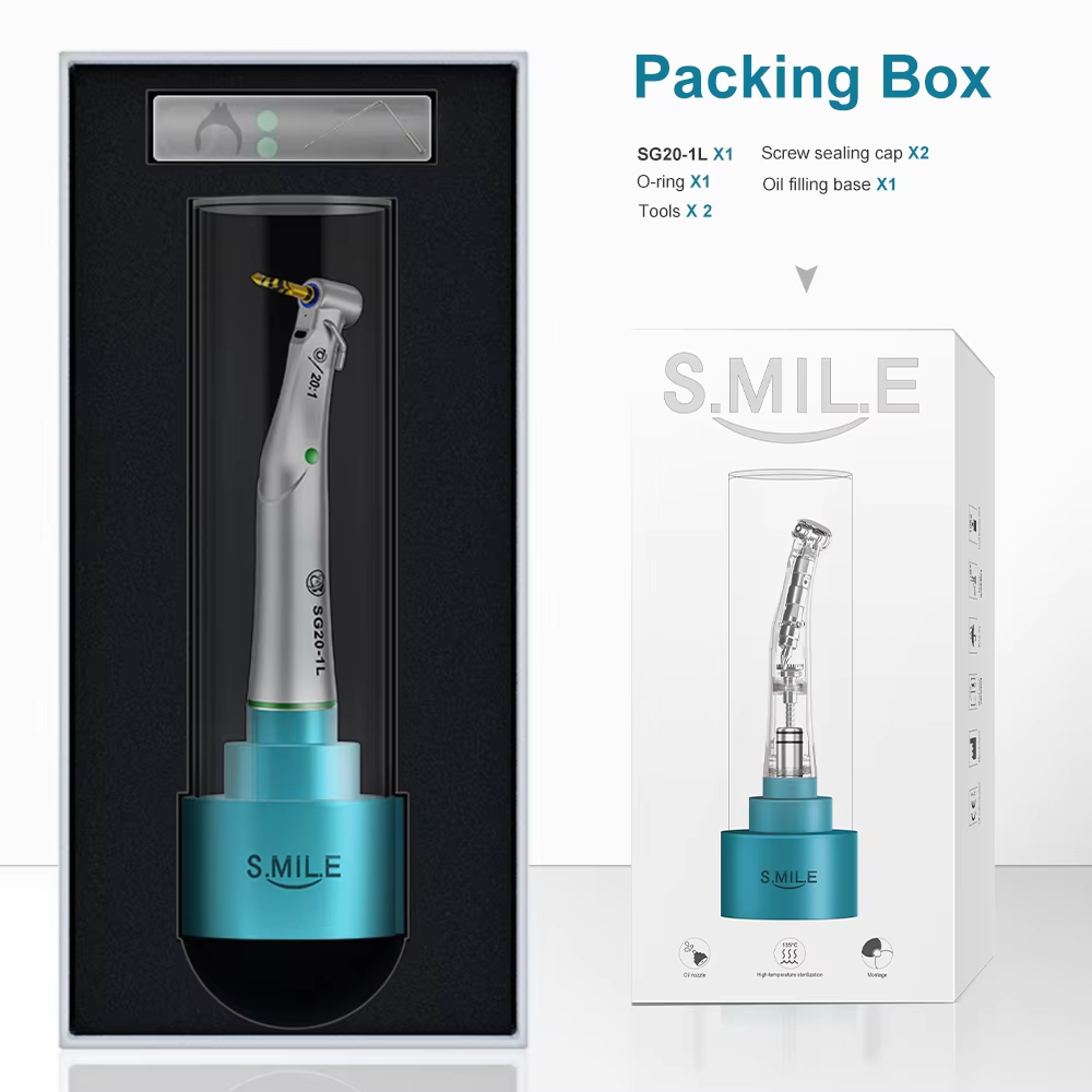 Implant Dental Handpiece Contra Angle 20:1 Surgical with External and Internal Water Spray 80Ncm Torque Smile Series SG20-1L