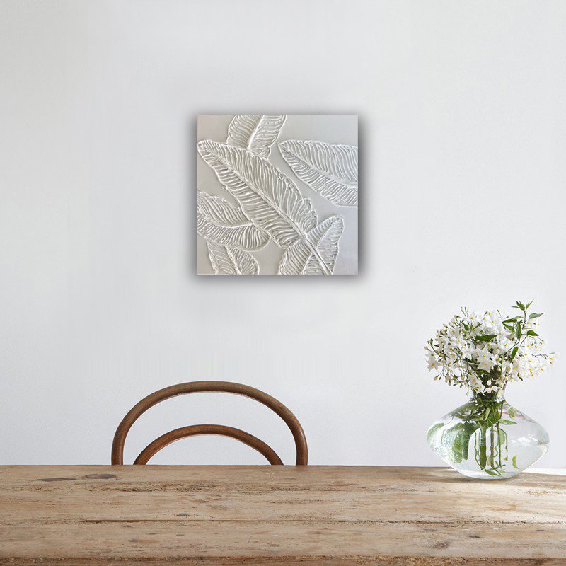 Minimalist white three-dimensional texture texture abstract art 3d printing landscape painting hotel decoration wall art canvas