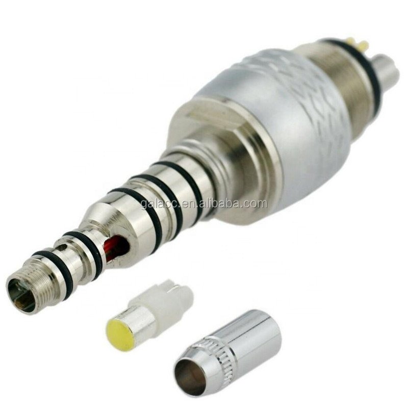 High Quality High Speed Mini 6 holes quick coupling LED Fiber Optic Dental Handpiece quick with 6 holes quick coupling