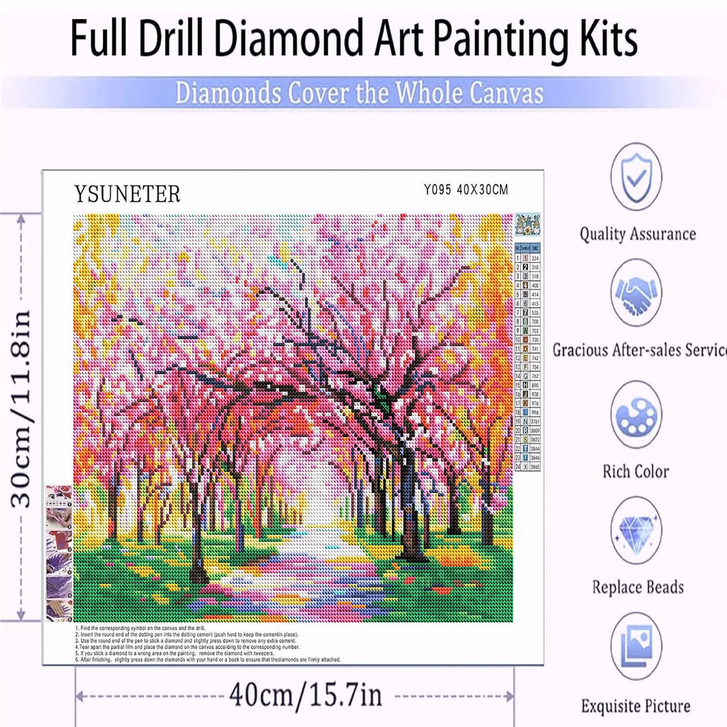 Pink cherry blossom diamond painting handmade landscape diamond mural vacation style diamond painting paintings and wall arts