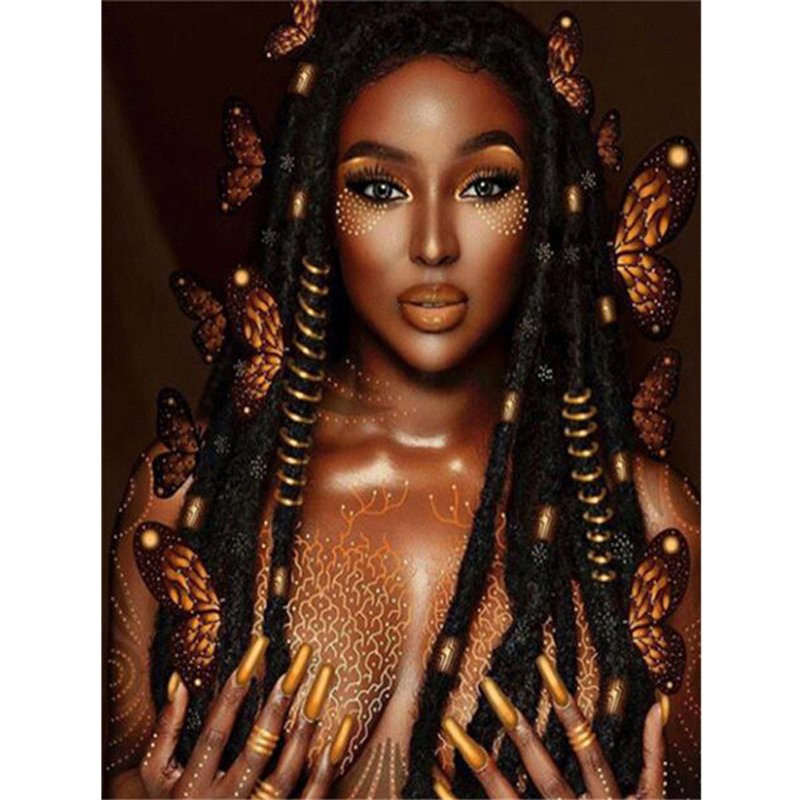 Wholesale Diy Portrait Diamond Painting 5d Handicrafts Diamond Embroidery African Women Bedroom Art Decorative Paintings