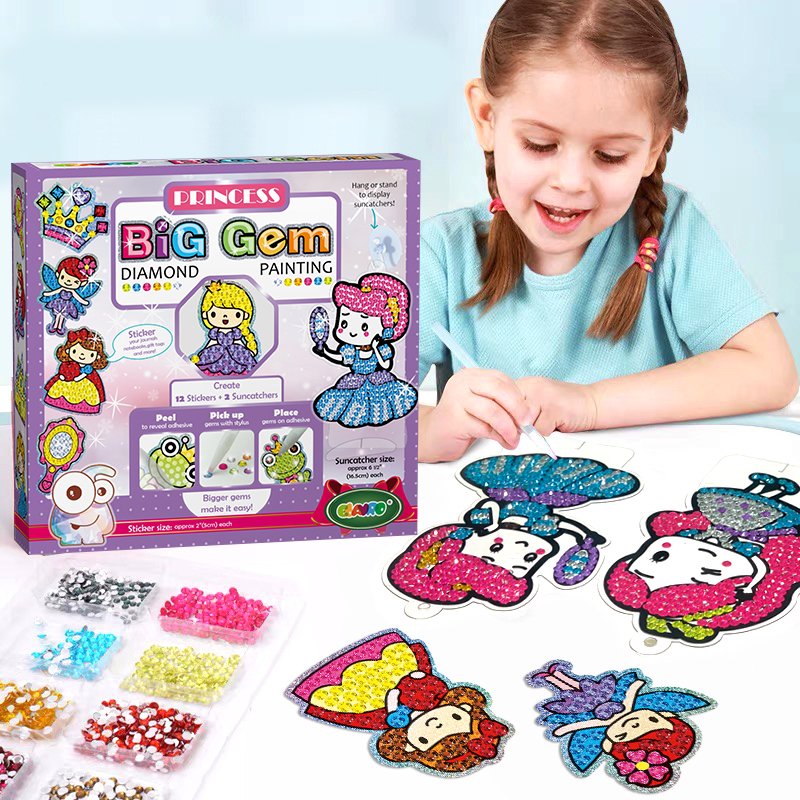 EBAYRO New Big Gem Diamond Painting Kit Magical Big Gem Diamond Painting Kit Create 12 Princess DIY gem sticker