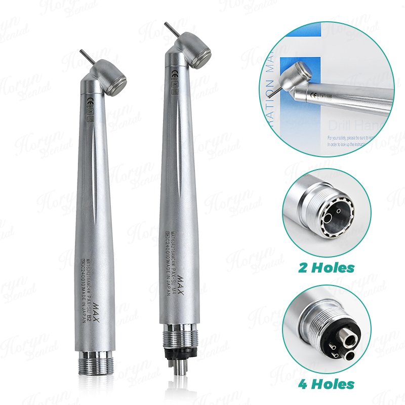 Dental 45 Degree High Speed Handpiece Push Button Handpiece Single Water Spray Rear Exhaust for PANA-MAX