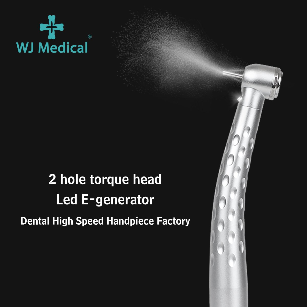 Factory Price Dental High Speed Handpiece E-generator Air Turbine Push Button LED Dental Handpiece Torque 2 hole