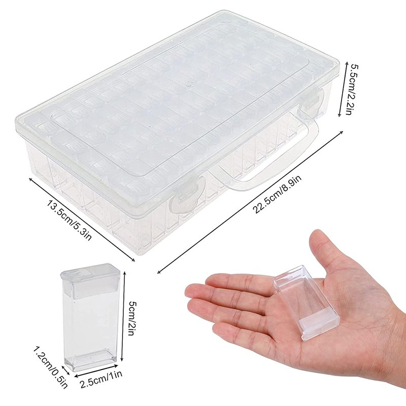 2024 Transparent Plastic Storage Box for Diamond Painting Accessories Embroidered Bead Container for Tools & Jewelry