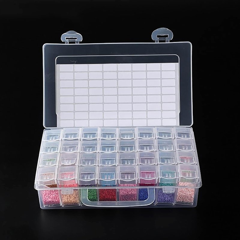 2024 Transparent Plastic Storage Box for Diamond Painting Accessories Embroidered Bead Container for Tools & Jewelry