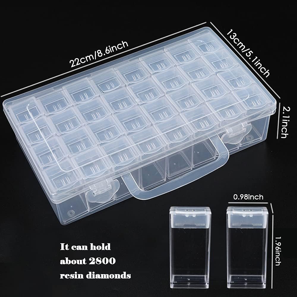 2024 Transparent Plastic Storage Box for Diamond Painting Accessories Embroidered Bead Container for Tools & Jewelry