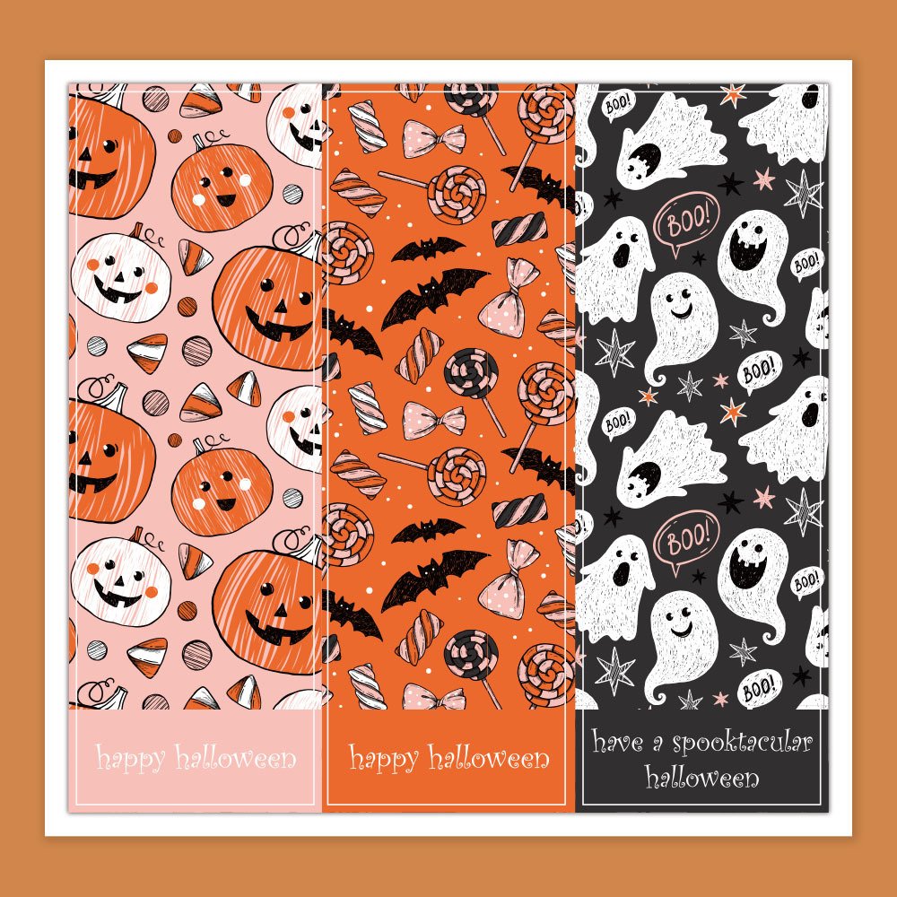 Cross-border batch of Halloween 3 rectangular sticker gift box sealed sticker label packaging supplies
