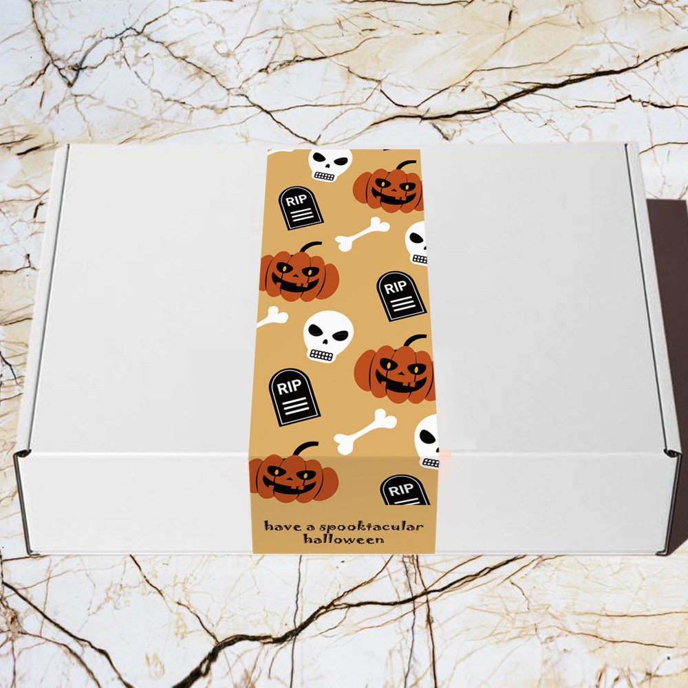 Cross-border batch of Halloween 3 rectangular sticker gift box sealed sticker label packaging supplies