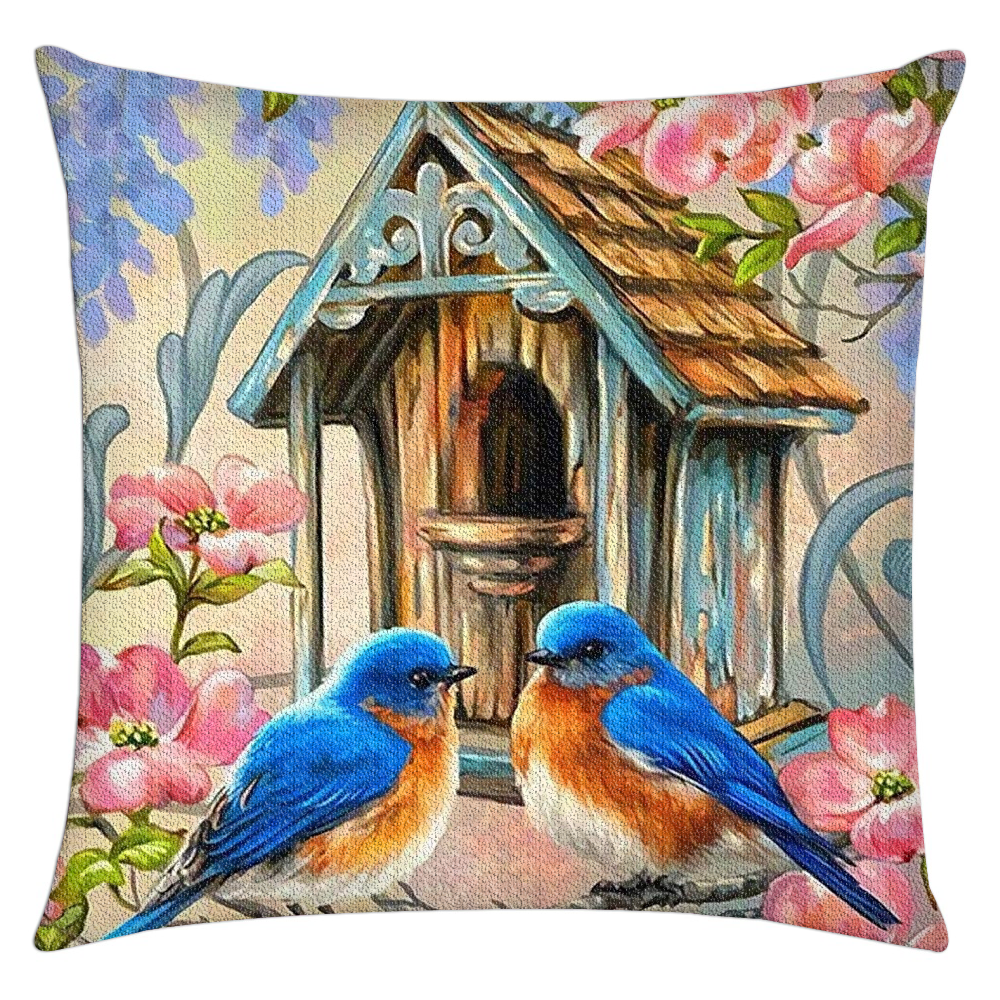 Full Drill 5D DIY Diamond Painting Kits Cartoon Birds Warm House diamond painting pillow case Rhinestone diamond painting