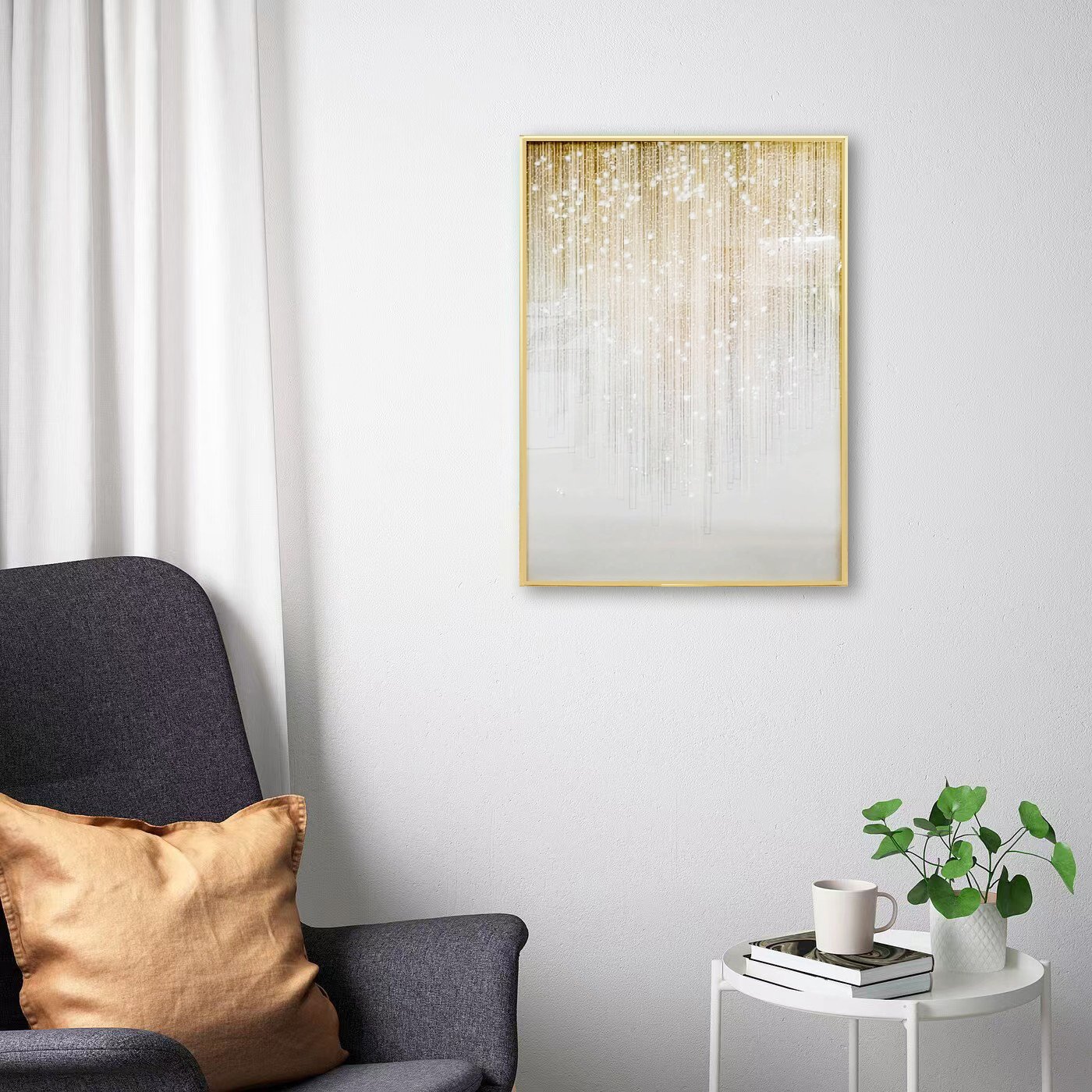 Modern Golden Line Wall Decor Diamond painting Artwork Enhanced Luxury for Home Decoration