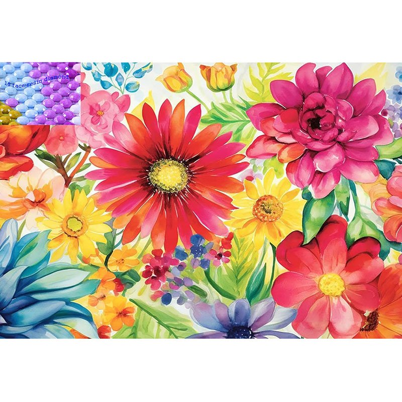Flowers round drills 5d diamond painting diamond art kit mosaic stone embroidery painting kit