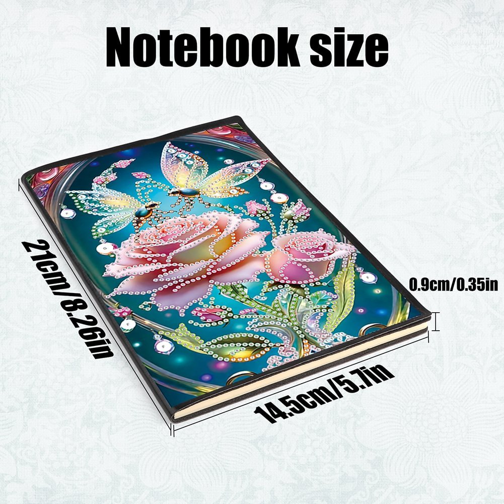 50 Pages A5 Flower Butterfly 5D DIY Craft Notebook Kit