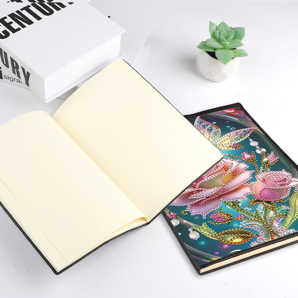 50 Pages A5 Flower Butterfly 5D DIY Craft Notebook Kit