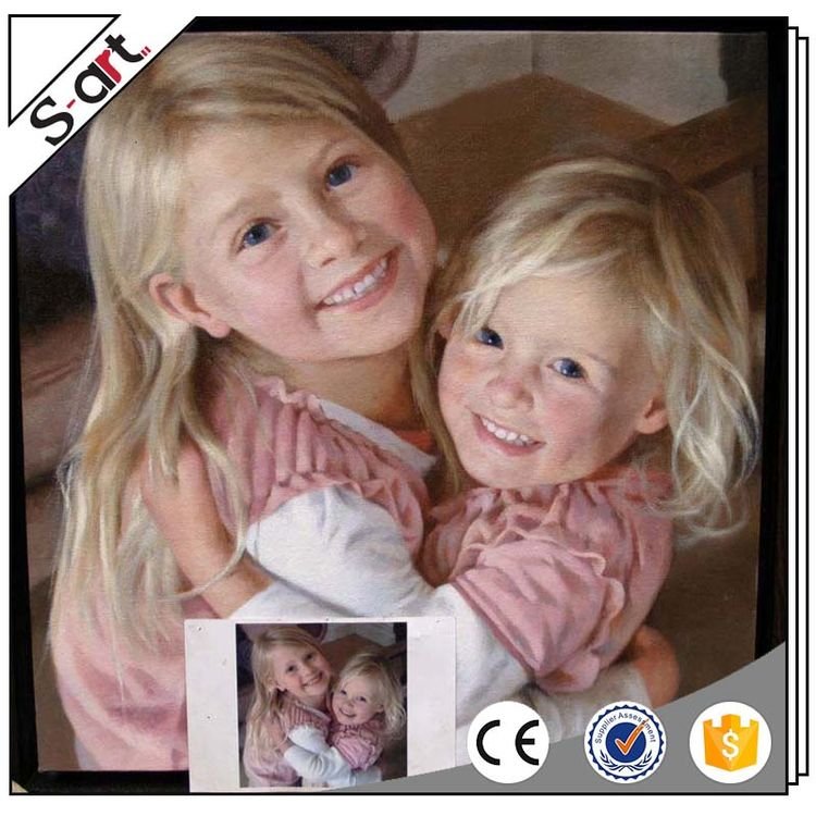Haindpainted custom photo picture to portrait oil painting on canvas art