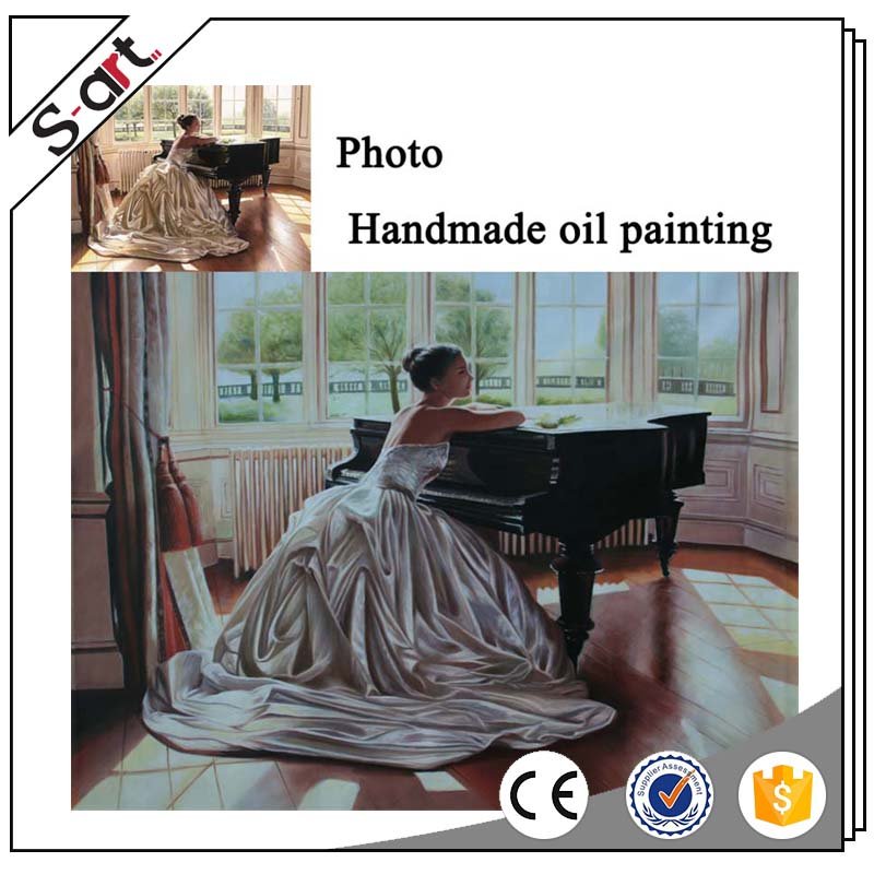 Haindpainted custom photo picture to portrait oil painting on canvas art