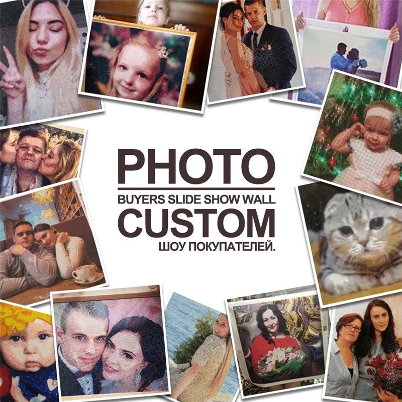 Photo Personalized Customized DIY 5D Diamond Painting Private Picture Pet Baby Wedding Gift Mural Home Decor Wholesale