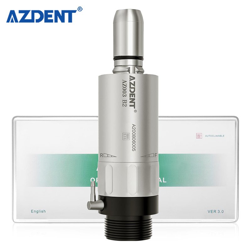 Dental Push Button Low Speed Contra Angle Handpiece Kit with Straight Handpiece & Air Motor
