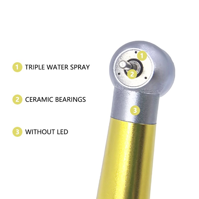 Colorful Dental Drill Handpiece Max1 High Speed Handpiece Dental Turbine 2/4 Hole Three Water Spray No LED Dentistry Product