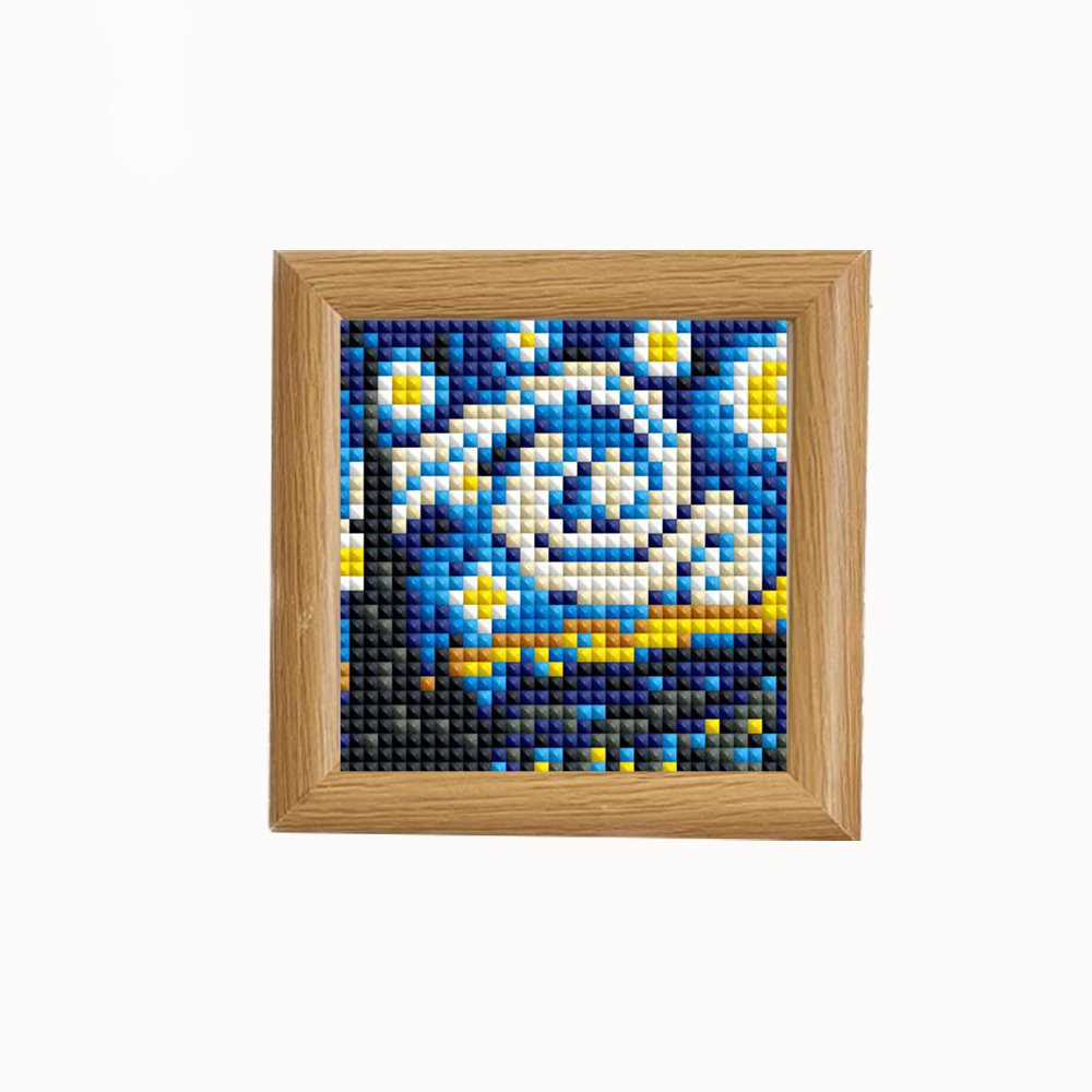 10.7x10.7cm Starry Night DIY Rhinestone Cross Stitch Mosaic Framed 5D Diamond Painting Kits