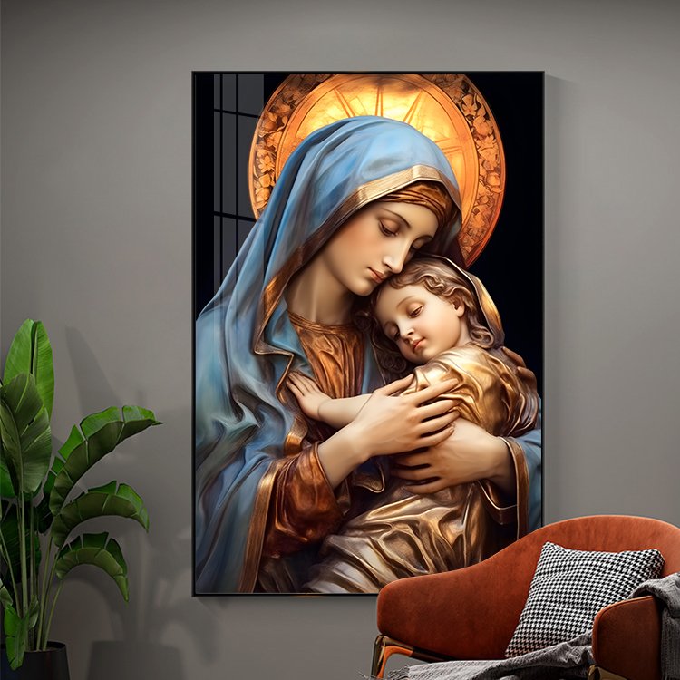 Jesus Christ Oil Painting Poster Canvas Wall Art Prints For Home Decor god picture 50x70cm framed Crystal porcelain painting