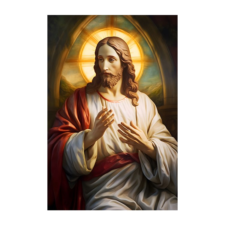Jesus Christ Oil Painting Poster Canvas Wall Art Prints For Home Decor god picture 50x70cm framed Crystal porcelain painting