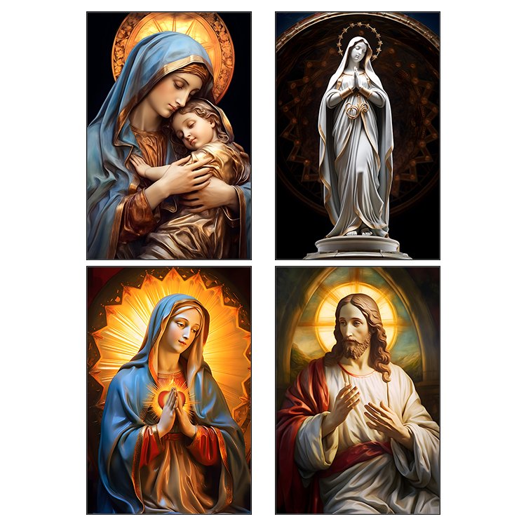 Jesus Christ Oil Painting Poster Canvas Wall Art Prints For Home Decor god picture 50x70cm framed Crystal porcelain painting
