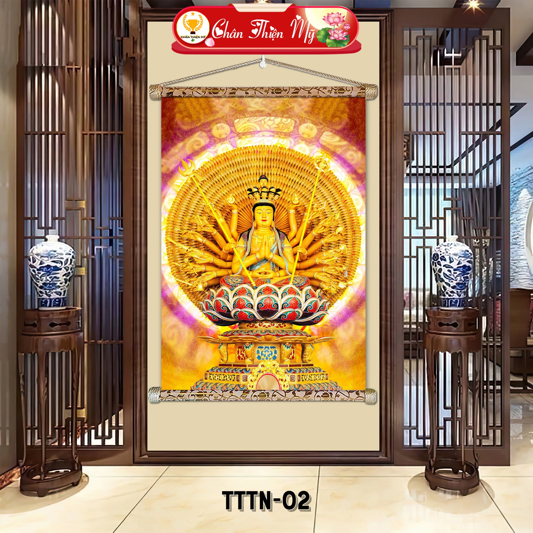 Standing Thousand Hands Bodhisattva Scroll Painting decorative wall art