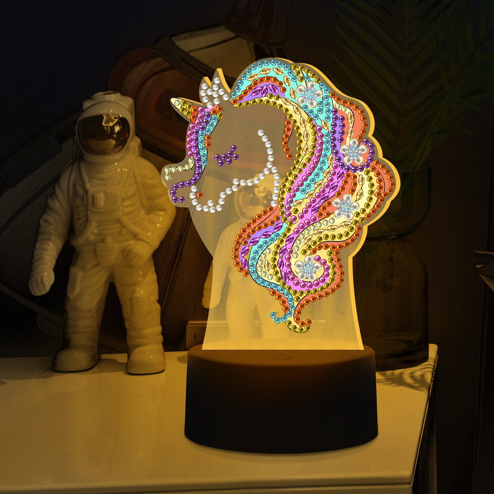 Wholesale DIY Diamond Painting LED Night Light Kids Crystal Drawing Decor Lamp 7 Colors Light USB Button LED Lamp