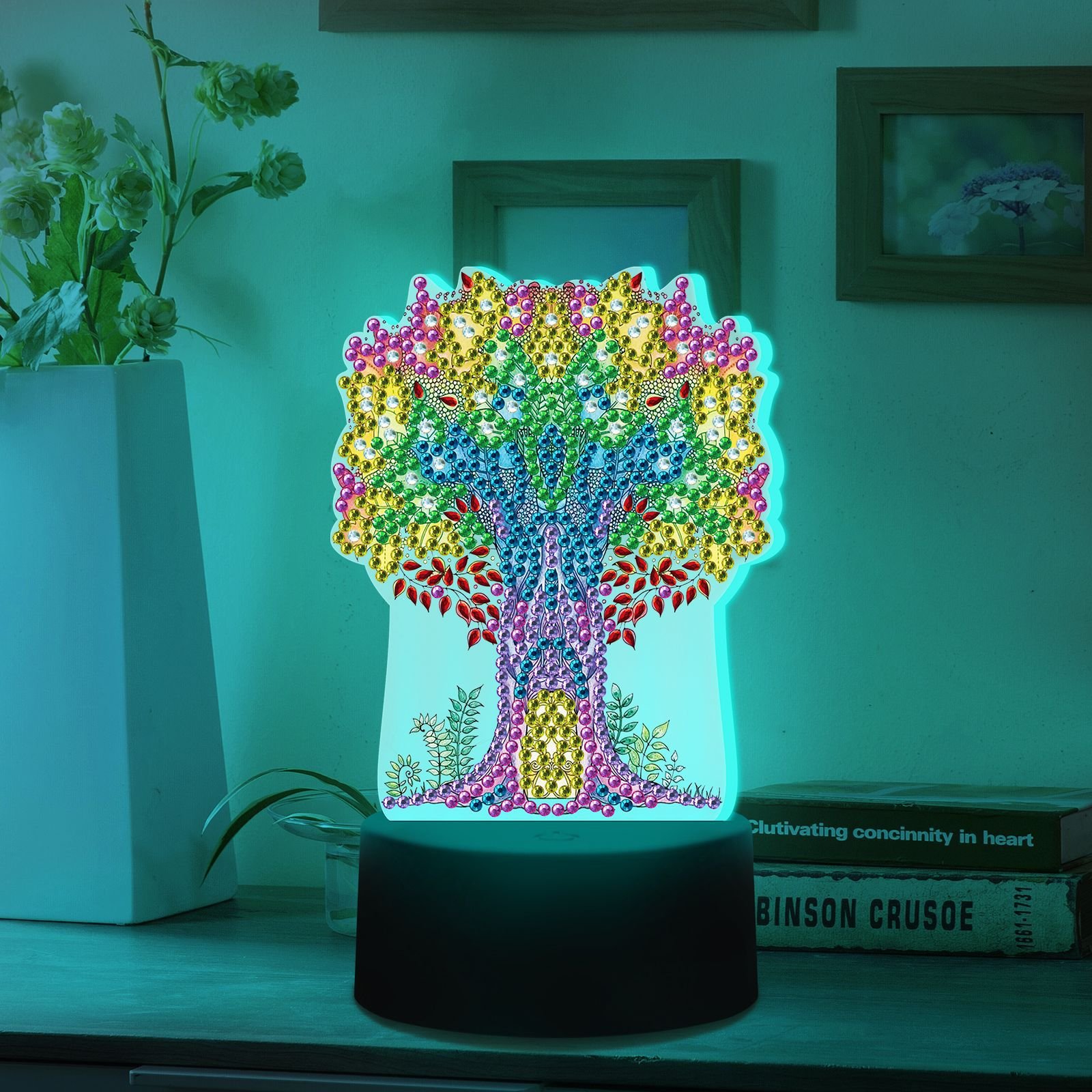 Wholesale DIY Diamond Painting LED Night Light Kids Crystal Drawing Decor Lamp 7 Colors Light USB Button LED Lamp