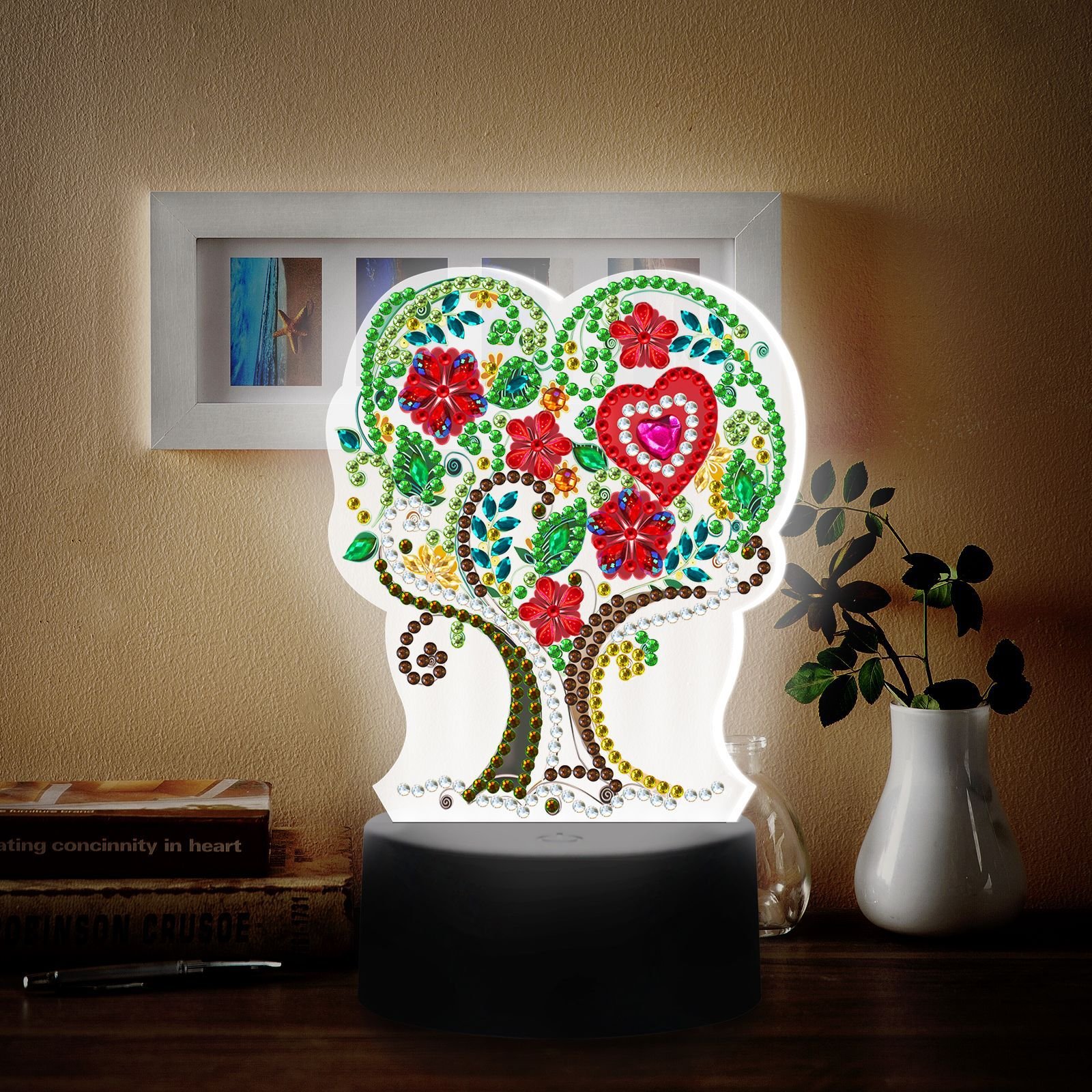 Wholesale DIY Diamond Painting LED Night Light Kids Crystal Drawing Decor Lamp 7 Colors Light USB Button LED Lamp