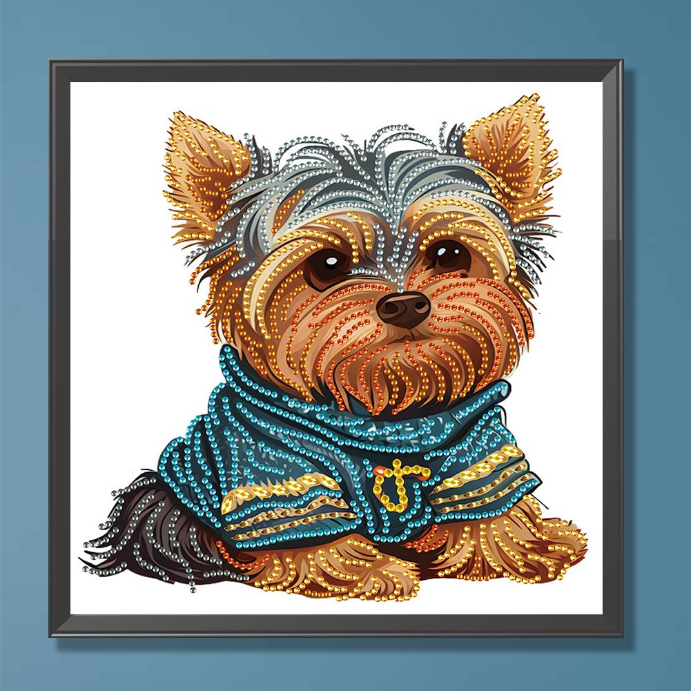 1PC 30x30cm DIY 5D Irregular Shaped Diamond Paintings Frameless Self-Designed Teddy Dog Pattern Modern Wall Decoration
