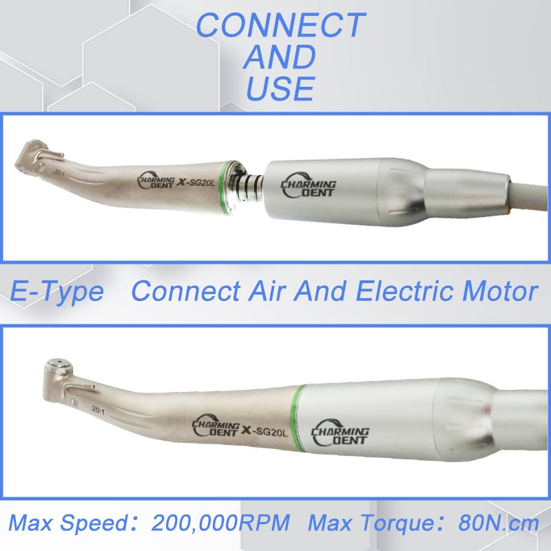 Charming Dental 20:1 Implant Contra Angle LED Handpiece Dental Low Speed Handpiece Lab Equipment