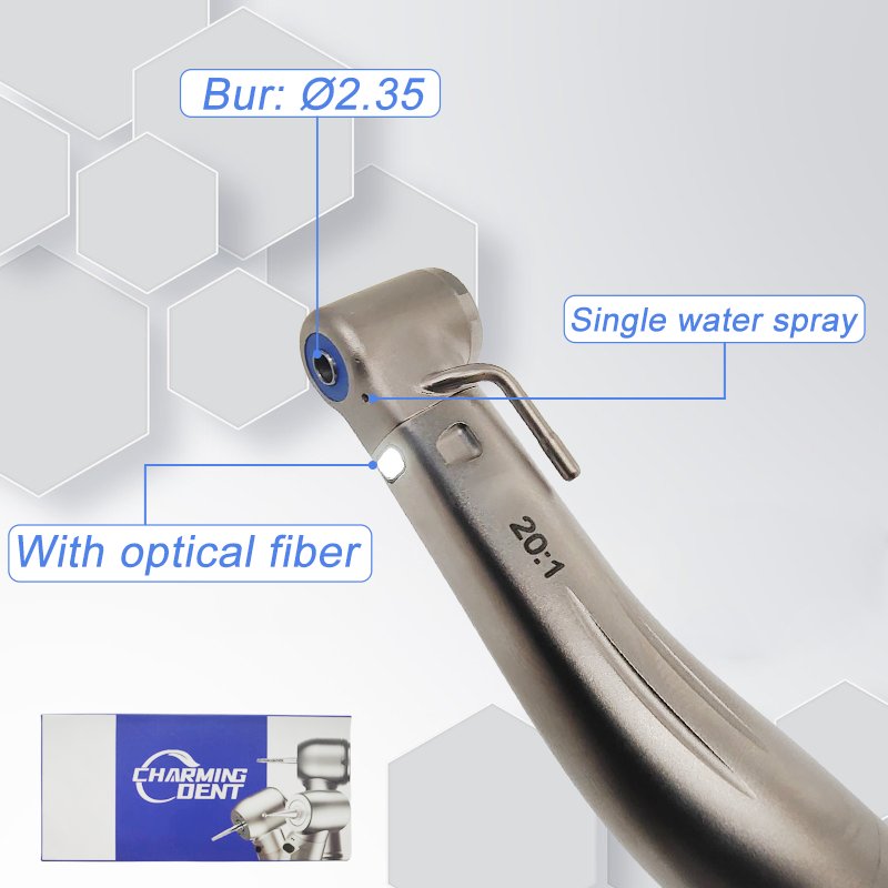 Charming Dental 20:1 Implant Contra Angle LED Handpiece Dental Low Speed Handpiece Lab Equipment