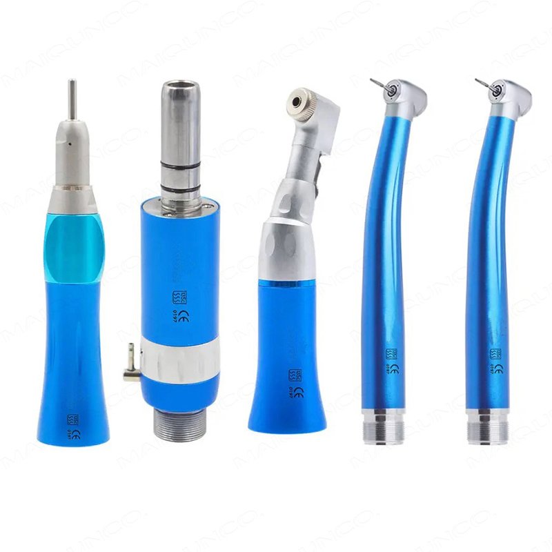Colorful 203 External Low Speed Handpiece Triple Water Spray Non LED Push Button Air Turbine High Speed Panamax Handpiece Kit