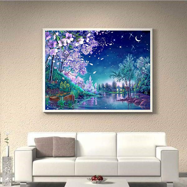 Dreamy scenery painting Custom picture drop shipping Artwork Gift Mosaic DIY Diamond Painting for Home Decoration