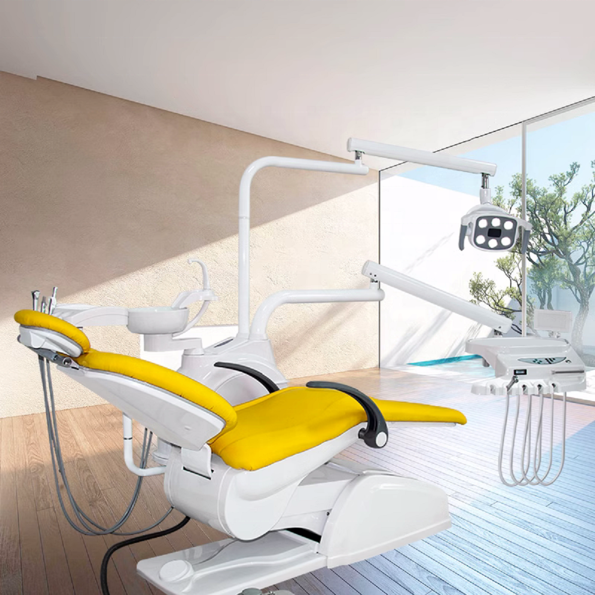 High Quality Electric Portable Dental unit Chair hospital clinic handpiece dental chair with air compressor