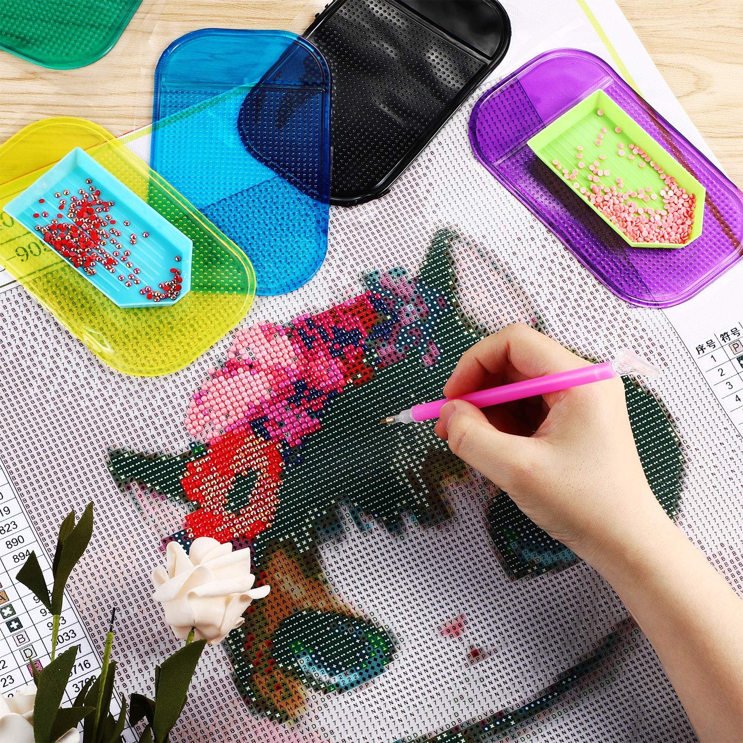 Anti-Slip Tools Sticky Mat for Diamond Painting Sticky Gel Pad Non-Slip Universal Mount Holder for Holding Tray