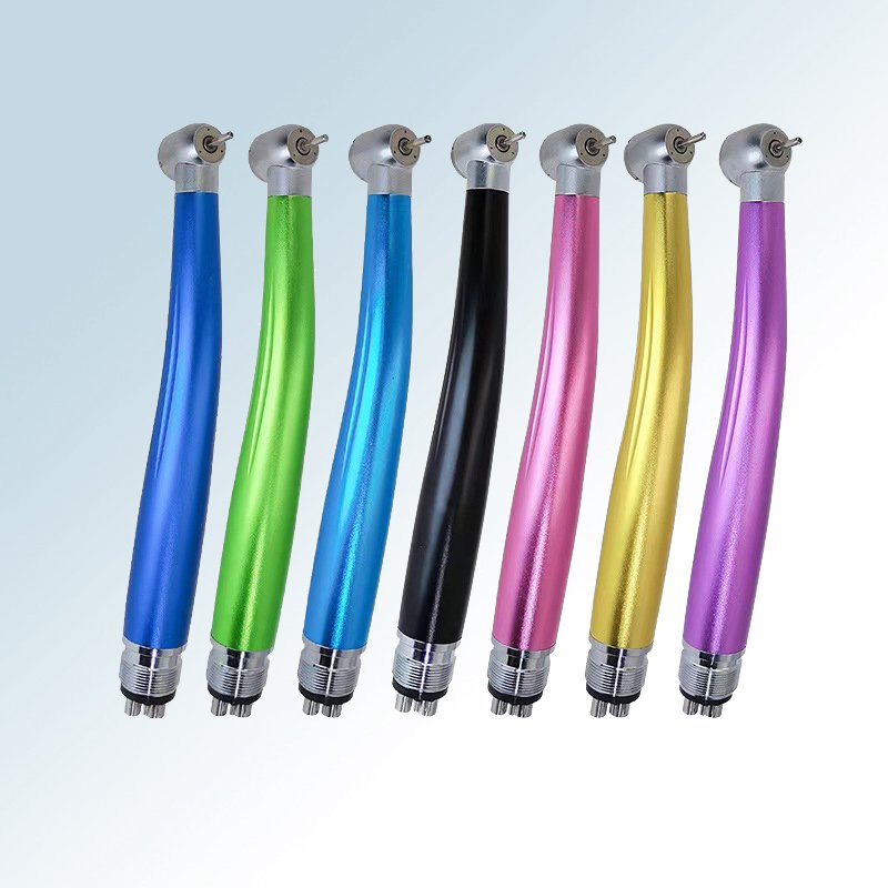 Dental Supply Colorful Rainbow Turbine High Speed Handpiece with LED light 2 Holes 4 Holes factory price