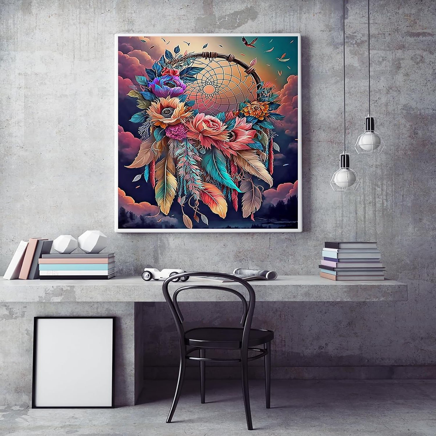 Colorful Feather Diamond Painting Dream catcher Pattern Diamond Painter Ju Quan Diamond Painting 30*40cm
