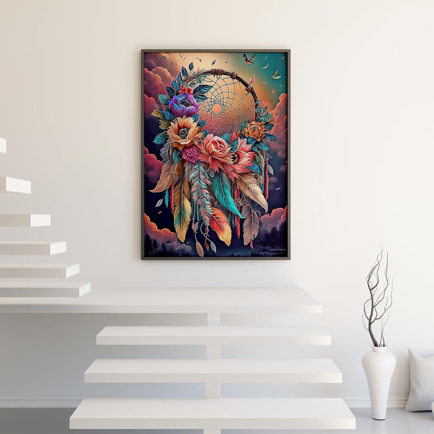 Colorful Feather Diamond Painting Dream catcher Pattern Diamond Painter Ju Quan Diamond Painting 30*40cm