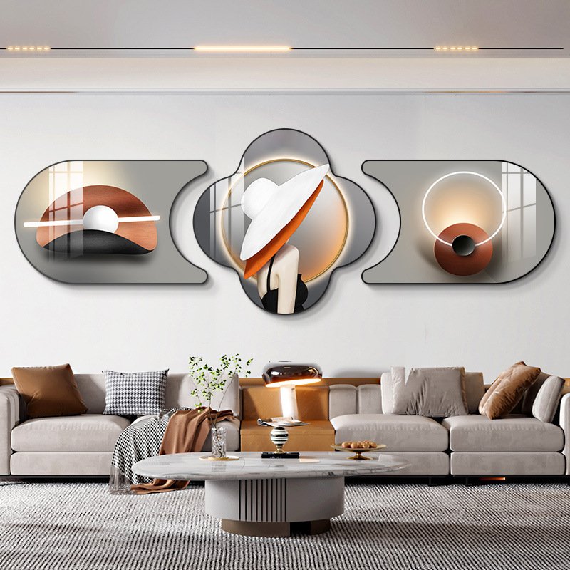 Modern living room decoration new fashion women luxury nordic decoration crystal porcelain diamond abstract painting