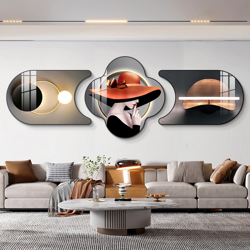 Modern living room decoration new fashion women luxury nordic decoration crystal porcelain diamond abstract painting